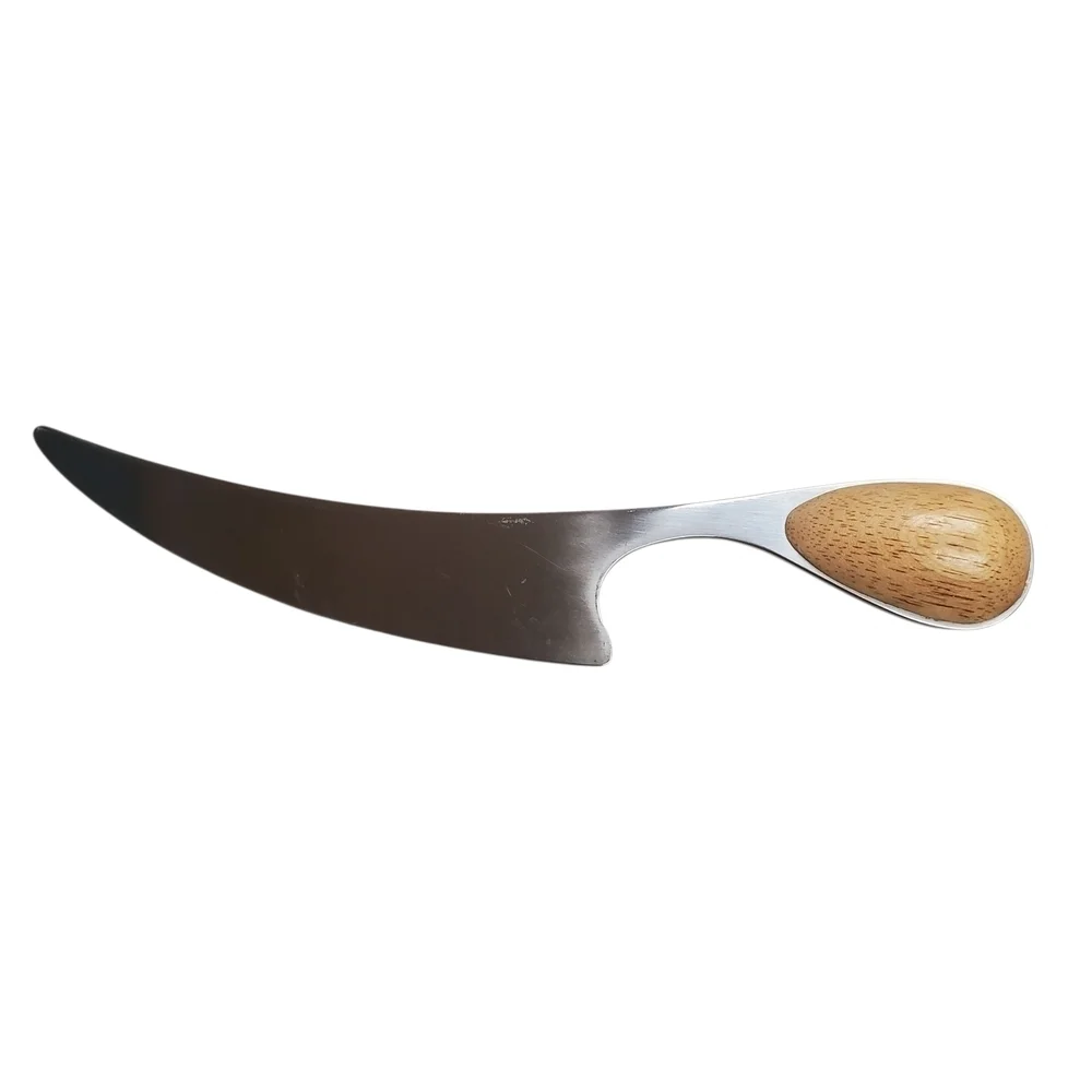 MCM Stainless Steel Cheese Knife with Wooden Teardrop Handle